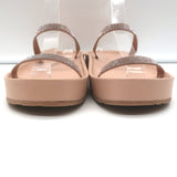 Pedro Garcia Alania Crystal-Embellished Slide Sandals Rose Blush Leather Size 38