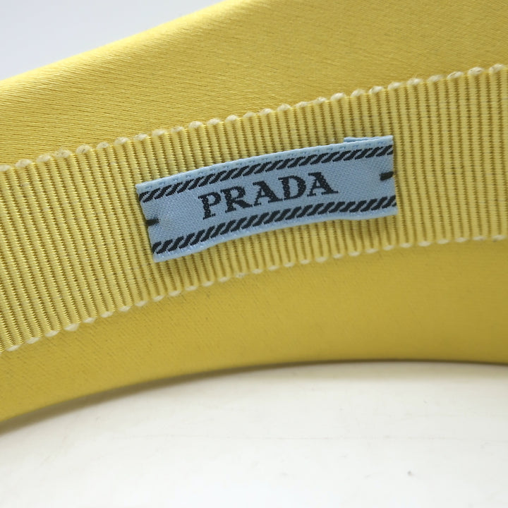 Prada Wide Headband Yellow Satin