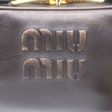 Miu Miu Beau Small Shoulder Bag Coffee Distressed Leather NEW