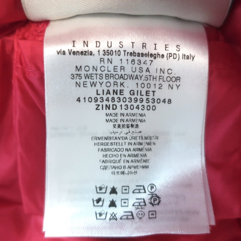 Authentic Moncler Liane packable down puffer vest in fuchsia (down fill), pre-owned, gently worn, size 2