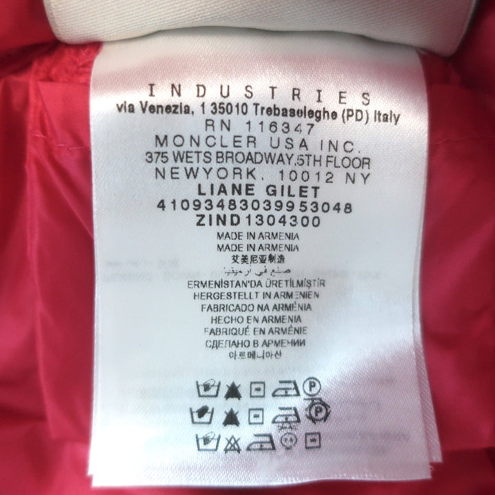 Authentic Moncler Liane packable down puffer vest in fuchsia (down fill), pre-owned, gently worn, size 2