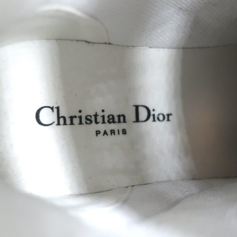 Christian Dior D-Player Sneakers White Quilted Nylon &amp; Pink Patent Size 38