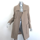 Authentic pre-owned J Brand taupe felted wool patch-pocket coat, size 6, padded shoulders