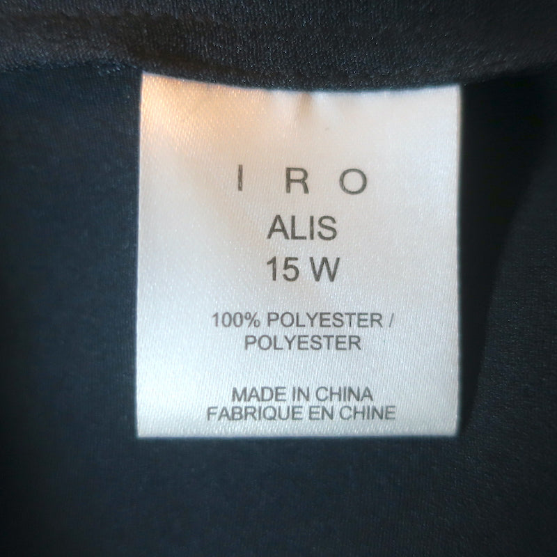 IRO Alis Lace-Up Blouse Navy Crepe Size 34 V-Neck Top