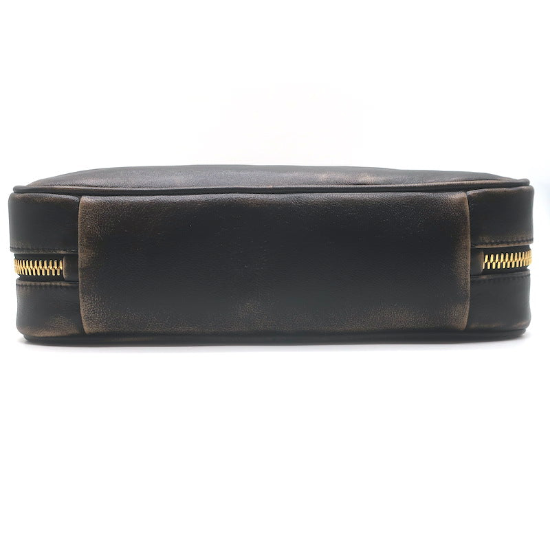 Miu Miu Beau Small Shoulder Bag Coffee Distressed Leather NEW