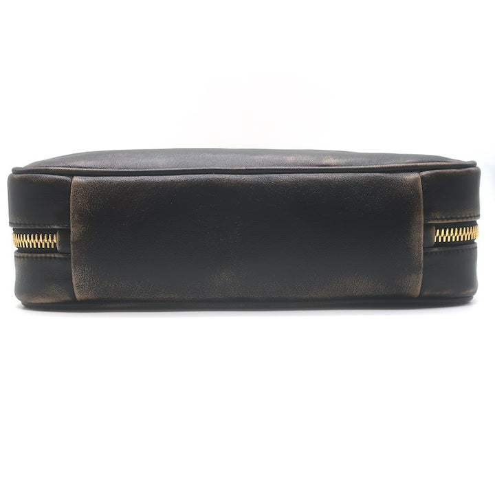 Miu Miu Beau Small Shoulder Bag Coffee Distressed Leather NEW