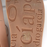 Pedro Garcia Alania Crystal-Embellished Slide Sandals Rose Blush Leather Size 38