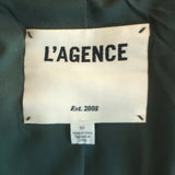 L'Agence Brooke Double-Breasted Cropped Tweed Blazer Dark Moss Size 00