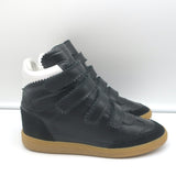 Isabel Marant Bilsy High Top Sneakers Black Leather Size 38