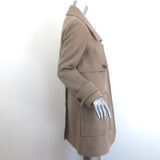Authentic pre-owned J Brand taupe felted wool patch-pocket coat, size 6, gently worn luxury outerwear