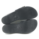 Vintage Chanel 04P Lacquered Wood CC Clog Sandals Black Patent Leather Size 39