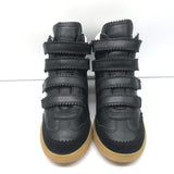 Isabel Marant Bilsy High Top Sneakers Black Leather Size 38