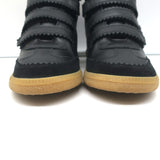 Isabel Marant Bilsy High Top Sneakers Black Leather Size 38