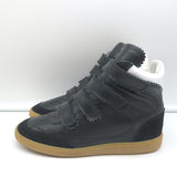 Isabel Marant Bilsy High Top Sneakers Black Leather Size 38