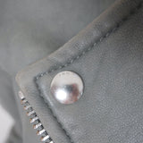 IRO Ashville Leather Motorcycle Jacket Gray Size 34