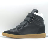 Isabel Marant Bilsy High Top Sneakers Black Leather Size 38