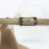 Vintage Chanel 05A Cracked Leather Ankle Strap Sandals Beige Size 38.5