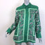 Dorothee Schumacher Paisley Power Blouse Green Silk Size 0 Long Sleeve Top NEW