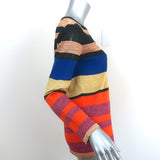 Dries Van Noten Striped Metallic Knit Top Gold/Multicolor Size Extra Small