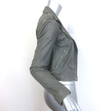 IRO Ashville Leather Motorcycle Jacket Gray Size 34