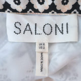 Saloni Zawe Belted Midi Skirt Porcelain Safari Print Silk Twill Size US 2