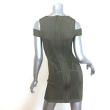 Herve Leger Evanne Cold Shoulder Mesh Bandage Dress Sage Size Small NEW
