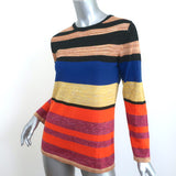 Dries Van Noten Striped Metallic Knit Top Gold/Multicolor Size Extra Small