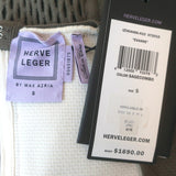 Herve Leger Evanne Cold Shoulder Mesh Bandage Dress Sage Size Small NEW