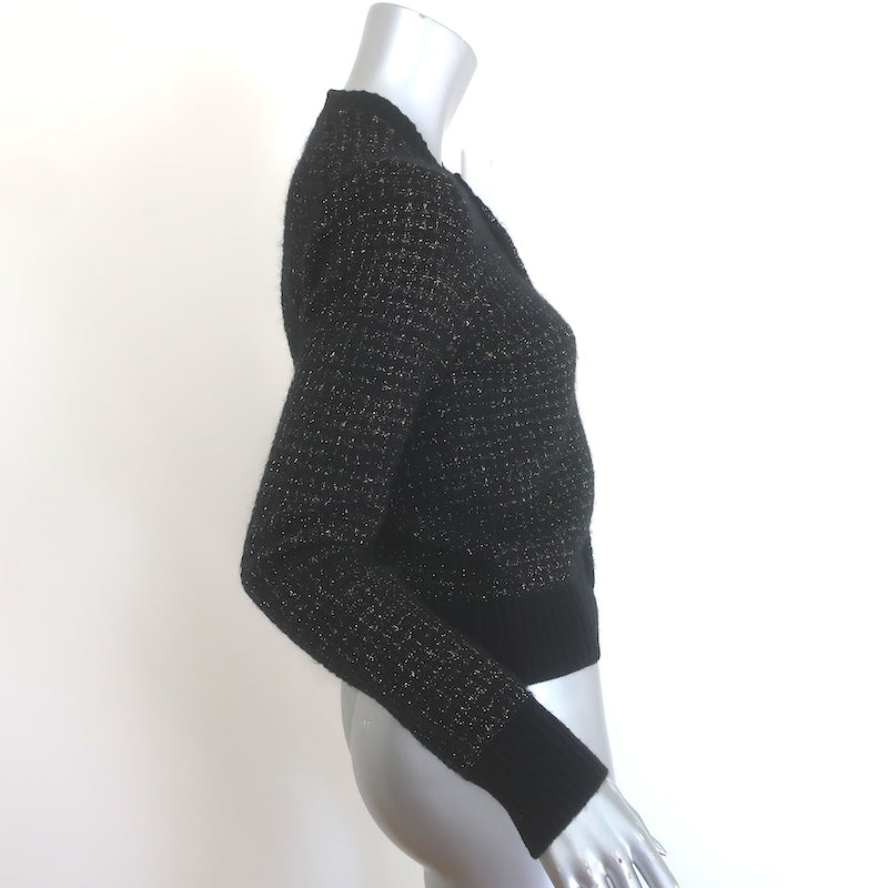 Junya Watanabe Comme des Garcons Metallic Knit Cardigan Black/Gold Size Small