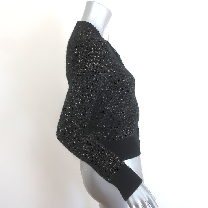 Junya Watanabe Comme des Garcons Metallic Knit Cardigan Black/Gold Size Small