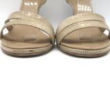 Vintage Chanel 05A Cracked Leather Ankle Strap Sandals Beige Size 38.5