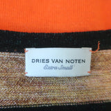 Dries Van Noten Striped Metallic Knit Top Gold/Multicolor Size Extra Small
