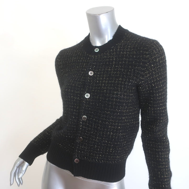 Junya Watanabe Comme des Garcons Metallic Knit Cardigan Black/Gold Size Small