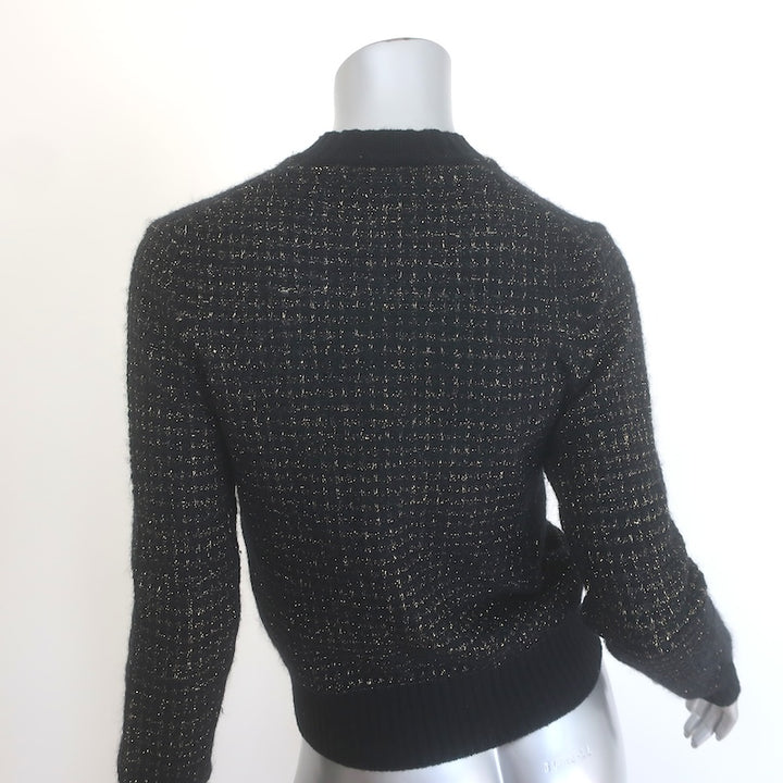 Junya Watanabe Comme des Garcons Metallic Knit Cardigan Black/Gold Size Small