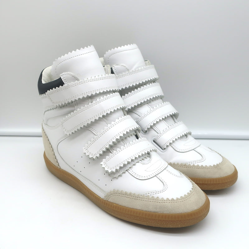Isabel Marant Bilsy High Top Sneakers White Leather Size 38 NEW –