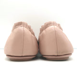 Tory Burch Minnie Travel Ballet Flats Sand Nappa Leather Size 8