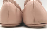 Tory Burch Minnie Travel Ballet Flats Sand Nappa Leather Size 8