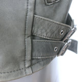 IRO Ashville Leather Motorcycle Jacket Gray Size 34