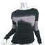 Julia Heuer Long Sleeve Top Black/Multi Lurex Ribbed Cotton Knit One Size