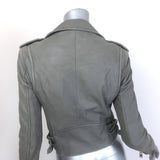 IRO Ashville Leather Motorcycle Jacket Gray Size 34