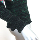 Julia Heuer Long Sleeve Top Black/Multi Lurex Ribbed Cotton Knit One Size