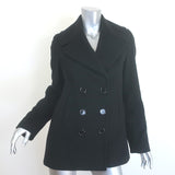 Burberry London black wool-cashmere peacoat, double-breasted size US 6, authentic pre-owned luxury coat