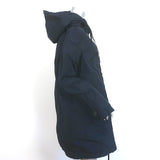Moncler Baillet Double Breasted Hooded Parka Coat Navy Size 5