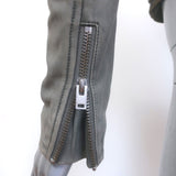 IRO Ashville Leather Motorcycle Jacket Gray Size 34