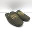 Miu Miu Raffia-Effect Logo Slippers Military Green Size 38.5 Flat Mules