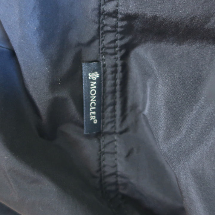 Moncler Baillet Double Breasted Hooded Parka Coat Navy Size 5
