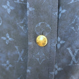 Louis Vuitton Monogram Cloud Masculine Shirt Navy Printed Silk Size 38