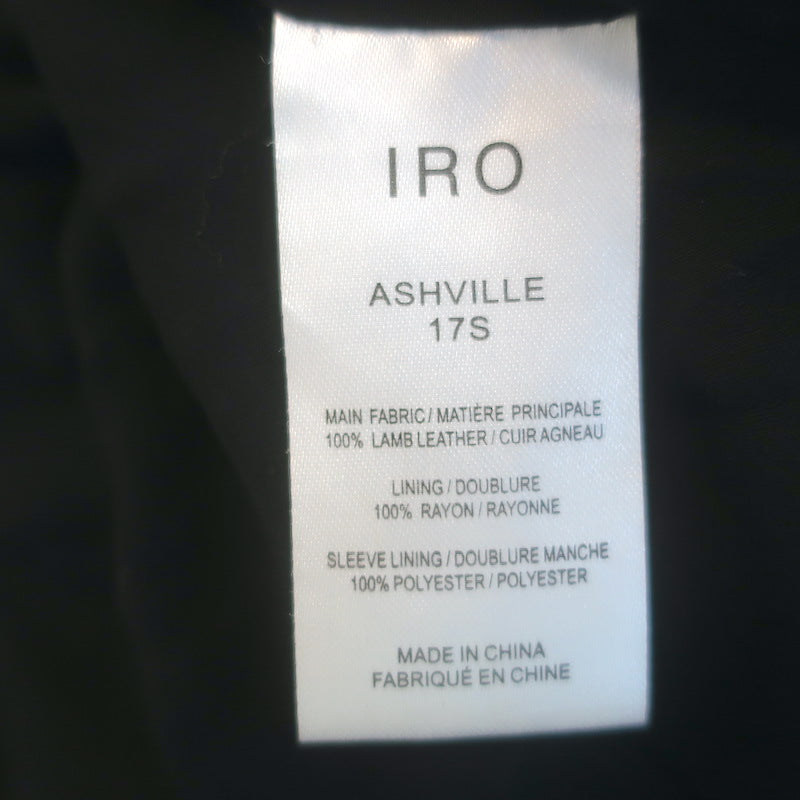 IRO Ashville Leather Motorcycle Jacket Gray Size 34