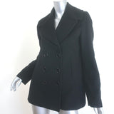 Burberry London black wool-cashmere peacoat, double-breasted, size US 6, gently pre-owned luxury coat