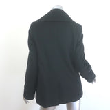 Burberry London black double-breasted peacoat, wool-cashmere blend, size US 6, authentic pre-owned and gently worn luxury outerwear.